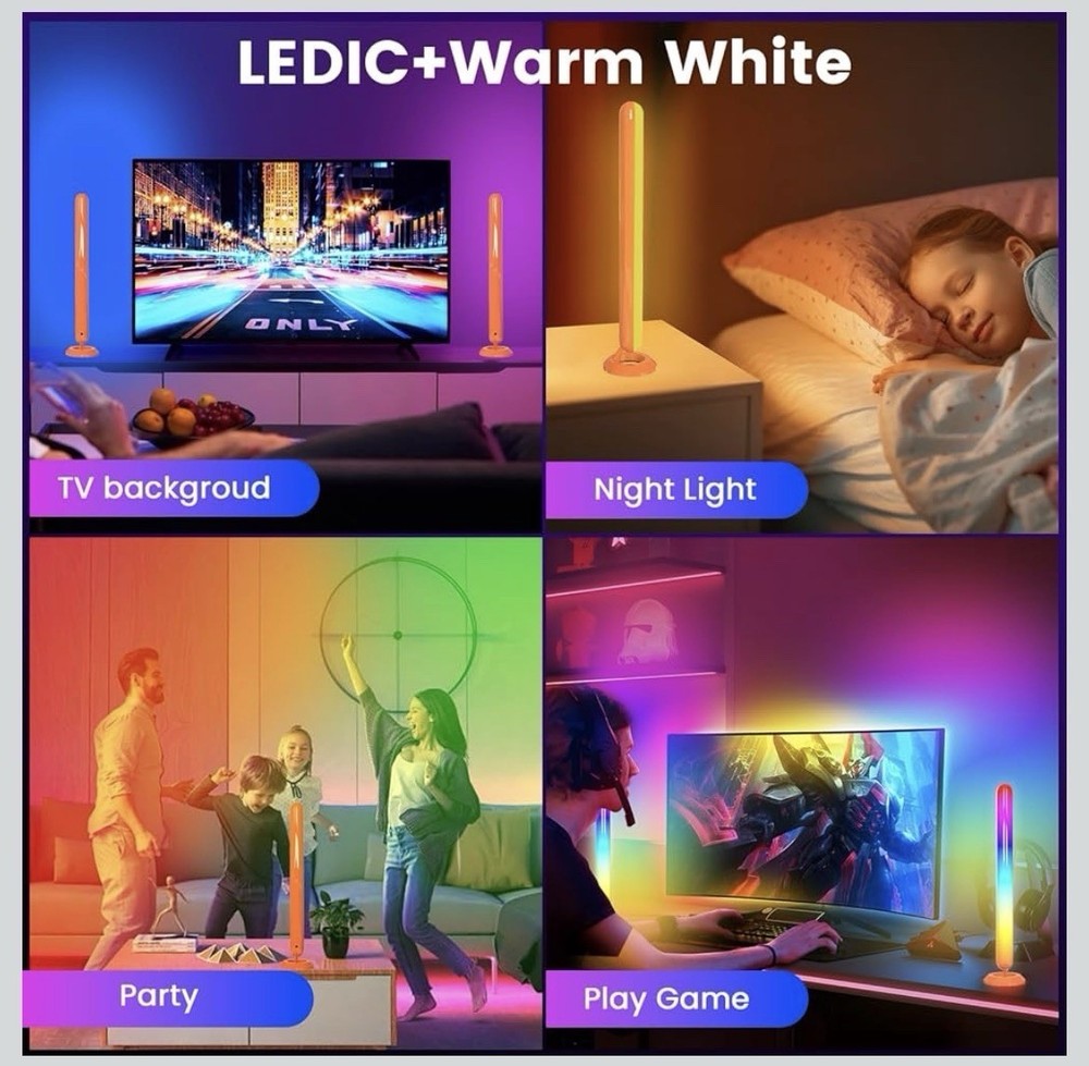 Smart LED Light Bars,TVLEDICWW TV Backlight with Double Light Beads, App Control