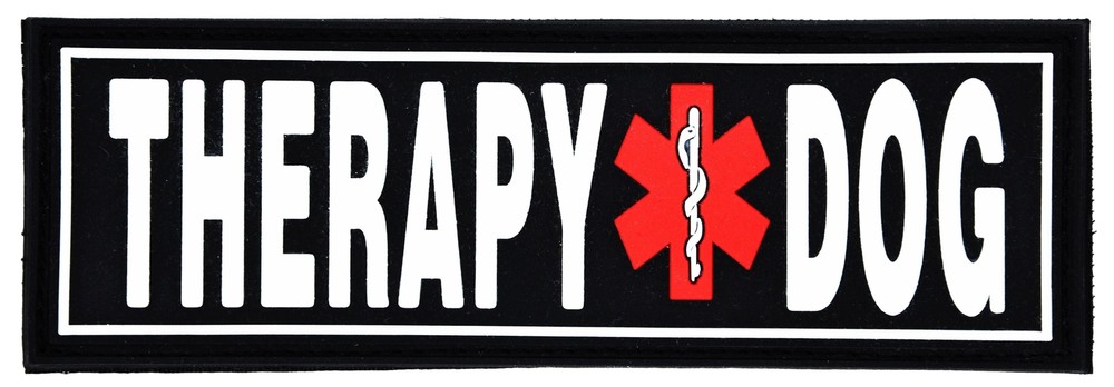 Removable 3D Rubber Patch "THERAPY DOG" 1.5" X 4"