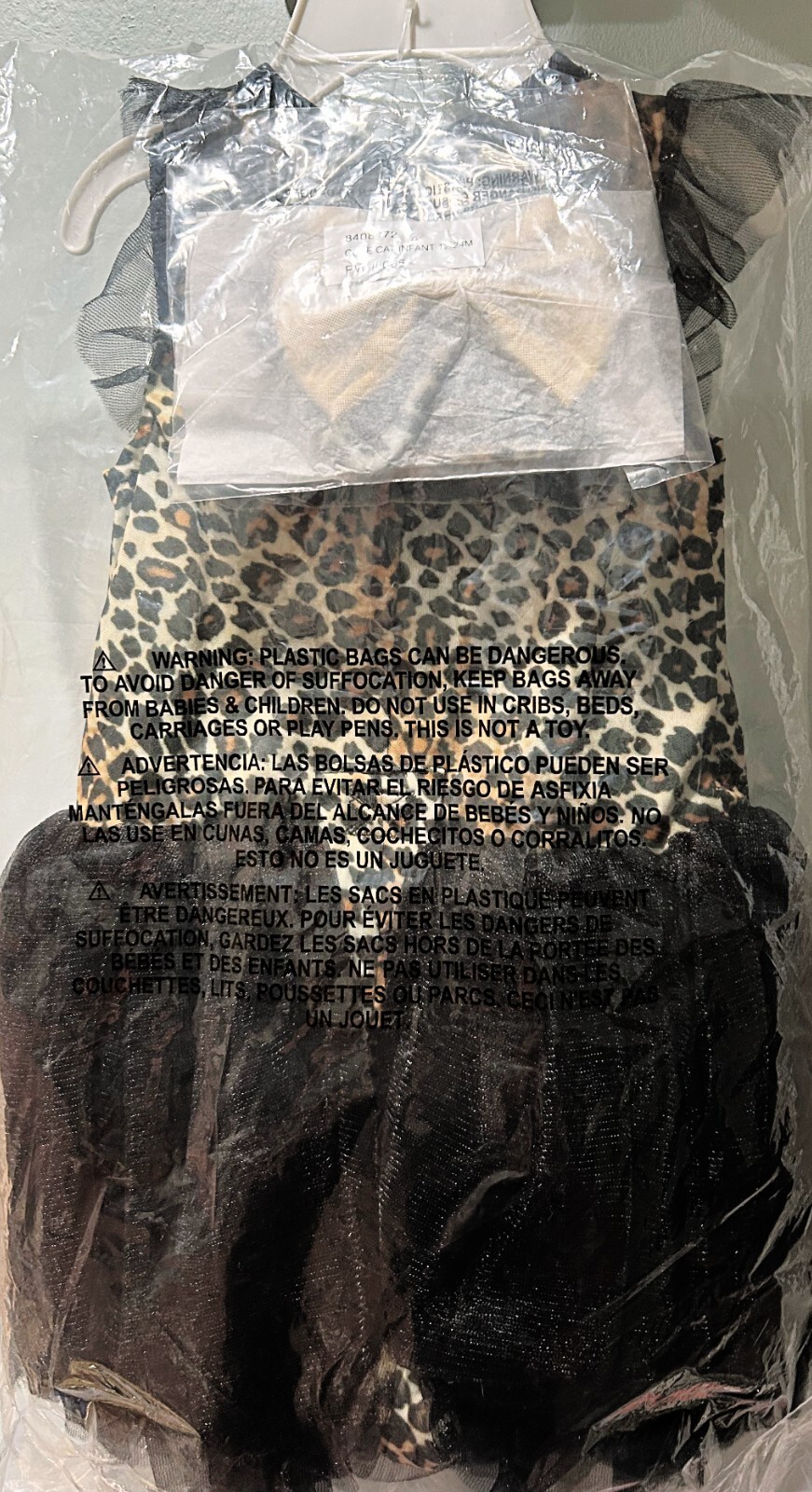 Baby Cute Cat Halloween Costume Black Gold Leopard Dress Infant 12-24 Months New