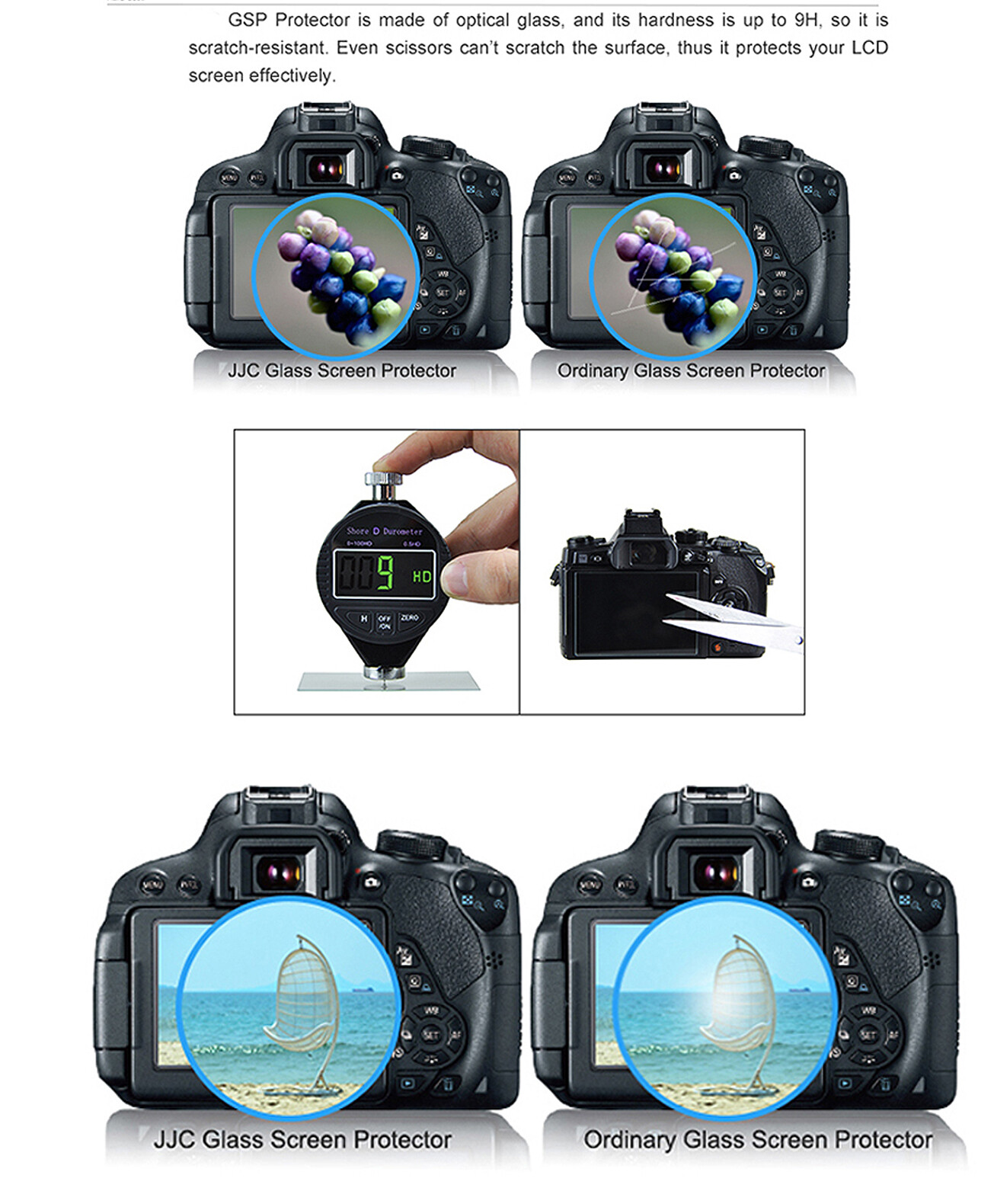 JJC Tempered Glass LCD Protector + Ergo Large Eyecup for Nikon Z6 Z7 Z6II Z7II