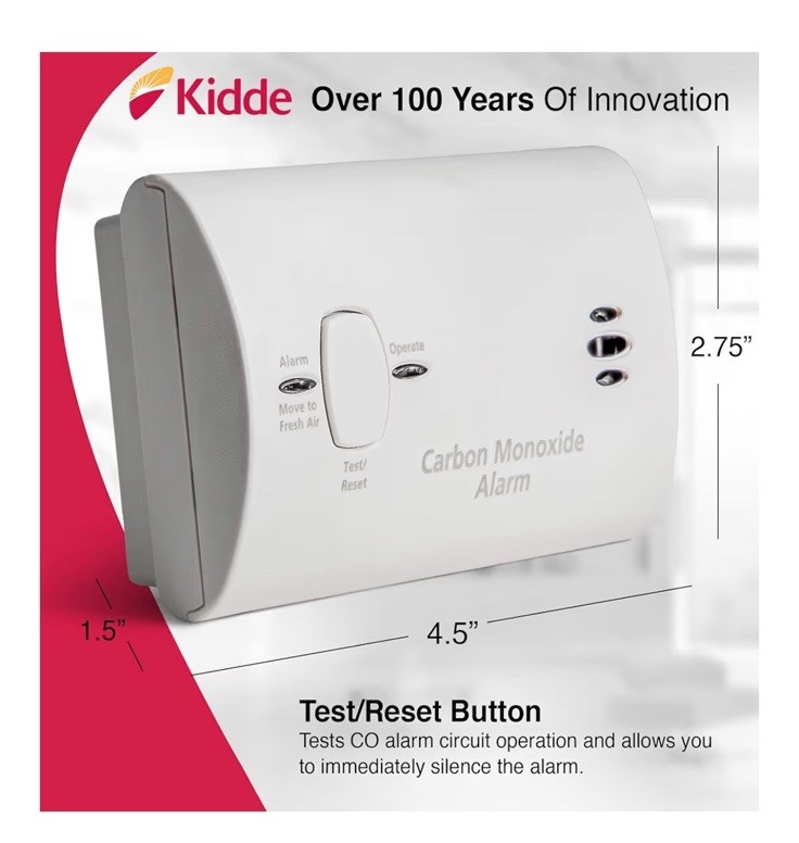 Kidde Carbon Monoxide Detector, AA Battery Powered, Portable