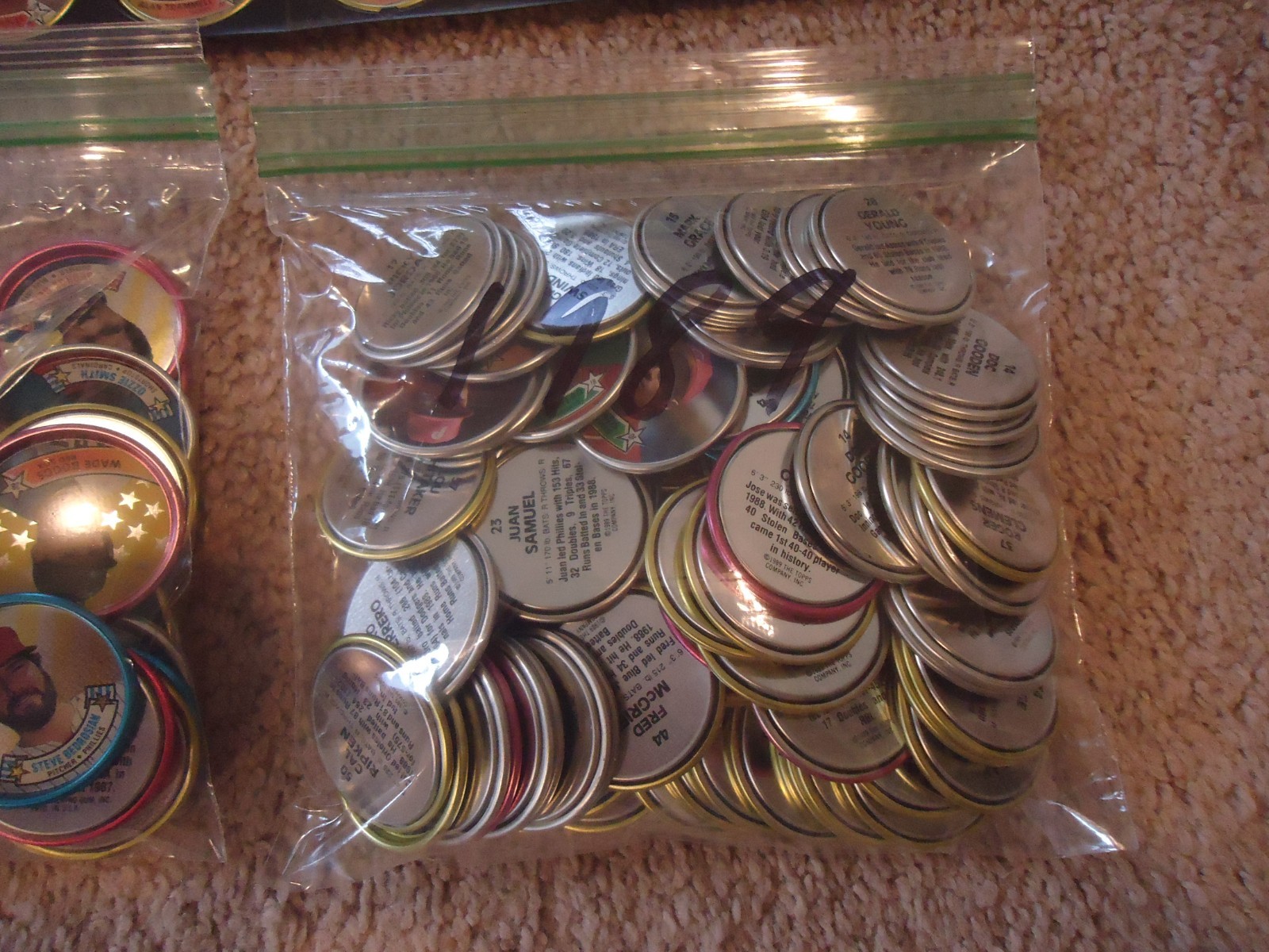 1989 Topps Baseball 60 Coin Set w/ Display + (4) 1987 + (70) 1988 + (71) 1989