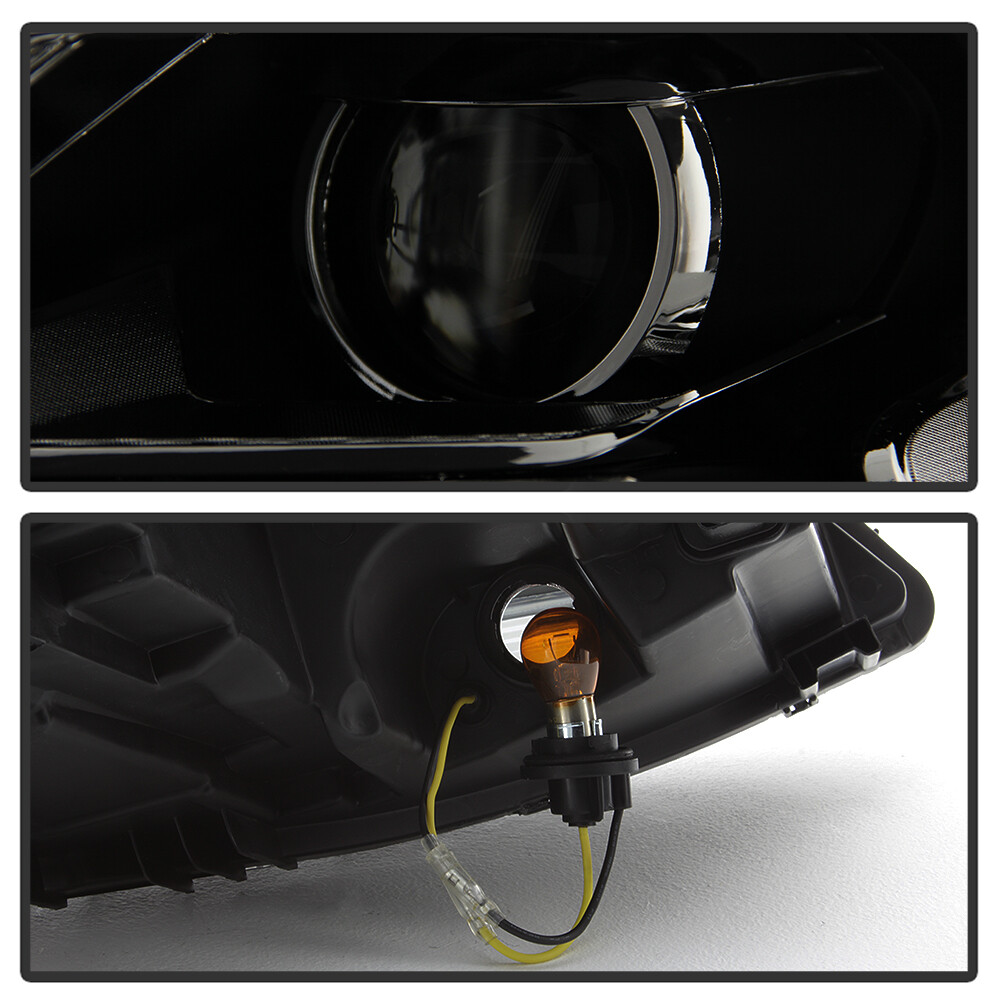 Halogen Model 2011-2018 VW Jetta Sedan LED U-Shape DRL Projector Blk Headlights