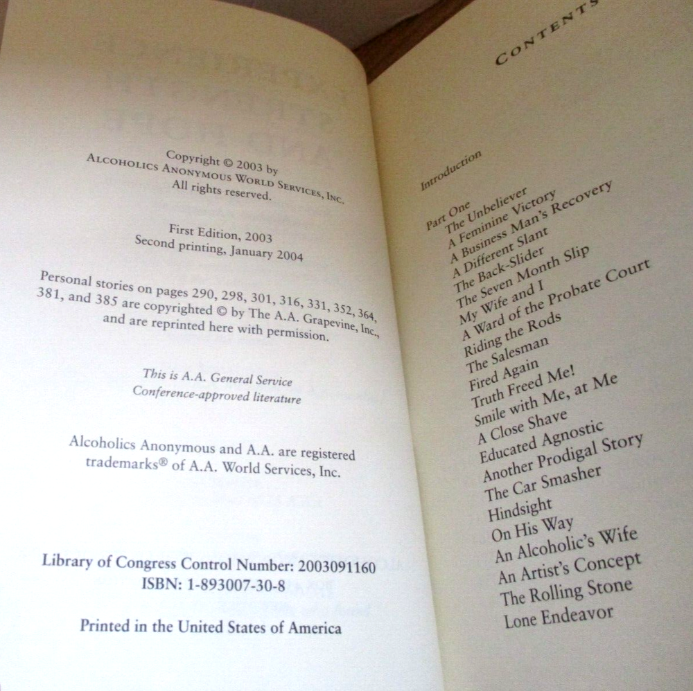 Alcoholics Anonymous BS-11 Boxed Set AA BB, Experience Strength Hope, Brief Hist