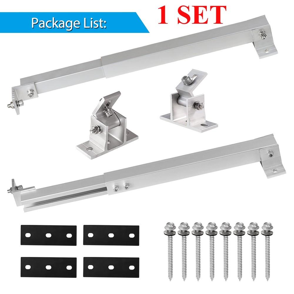 2/4x Adjustable Solar Panel RV Tilt Mount Brackets Flat Surface Frame for Roof