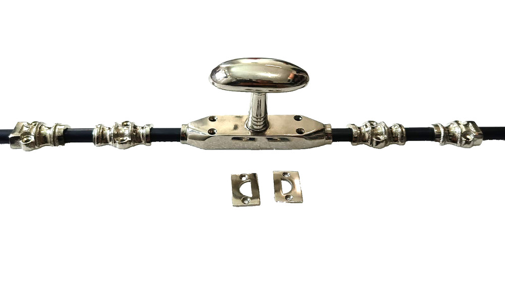 2 sets 110" LARGE oval knob CREMONE solid brass slide Bolt espagnolet 280 cm