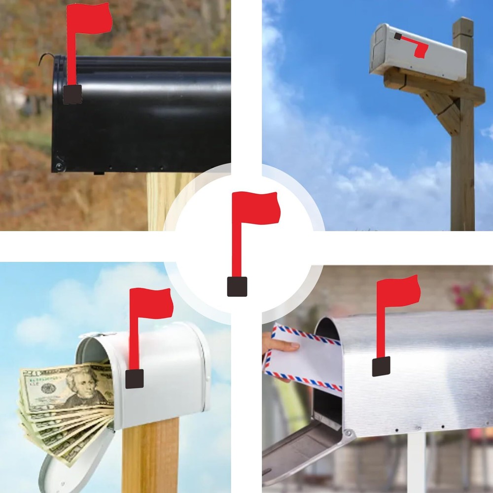 2Pcs Mailbox Flag Replacement Kit Red Flag for Mailbox Universal Replacement ...