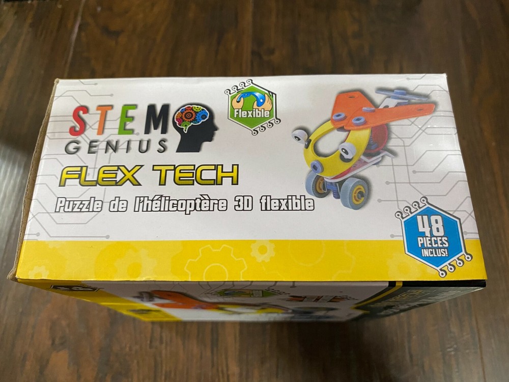 STEM GENIUS FLEX TECH FLEXIBLE 3D HELICOPTER PUZZLE 48 PIECE SET NEW! 