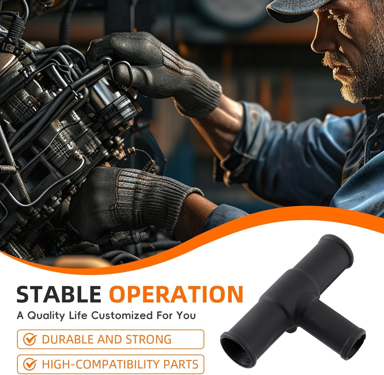 2PCS Heater Hose Tee Connector T Pipe 87248-60460 for Land Cruiser 1992-2007 Seq