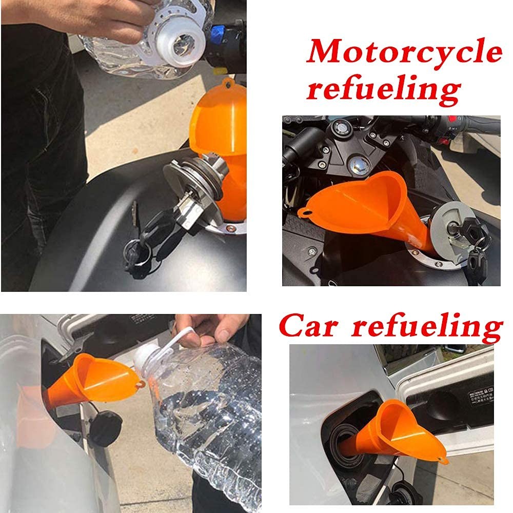 Multi-function long neck plastic funnel for liquids.