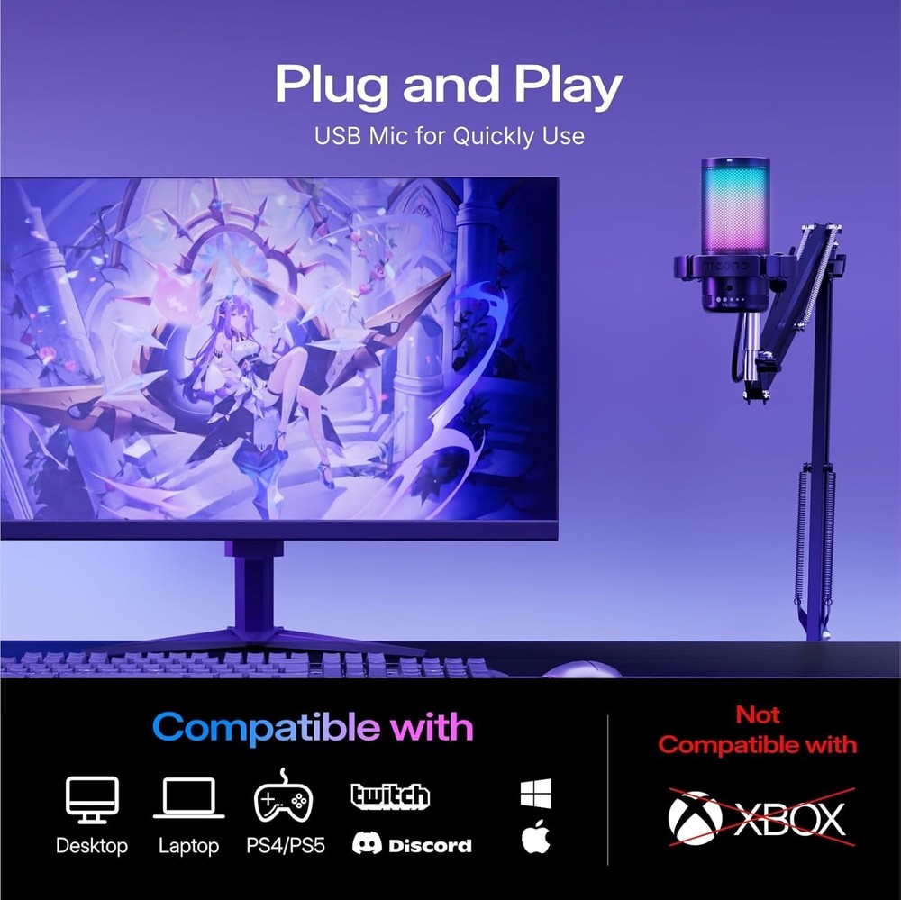 Gaming USB Microphone with Noise Cancellation - PC, PS4, PS5*