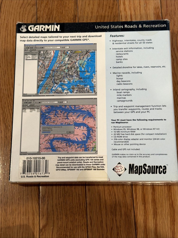 2000 Garmin Map Source Metro Guide USA CD-ROM Maps New In Box