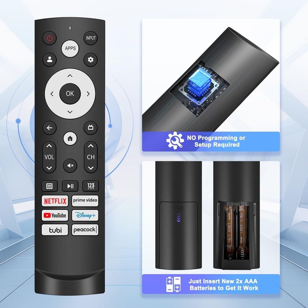 【2Pack】 Original Replacement for Hisense TV Remote Control, normal, black