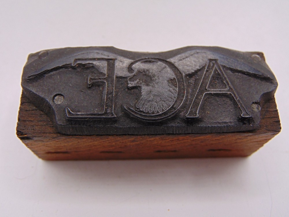Vintage Printing Letterpress Printers Block Eagle Ace PLASTIC PRINT SURFACE