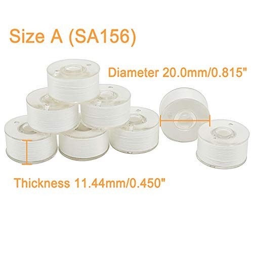 144pcs White Prewound Bobbin Thread Size A for Embroidery & Sewing Machine - Sof