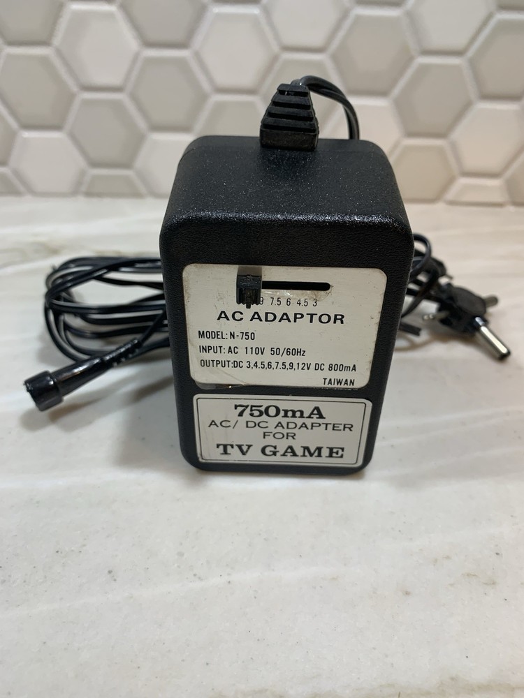 TV Game AC DC 750mA AC Power Adapter Cord Model N-750