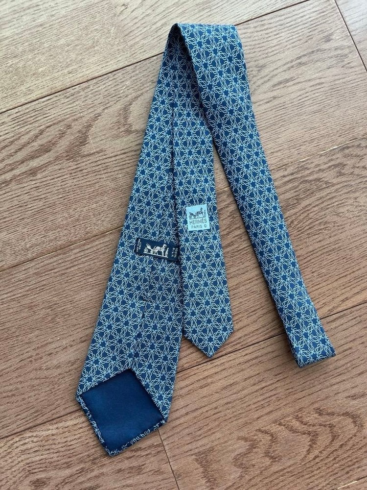 Hermes Tie Blue