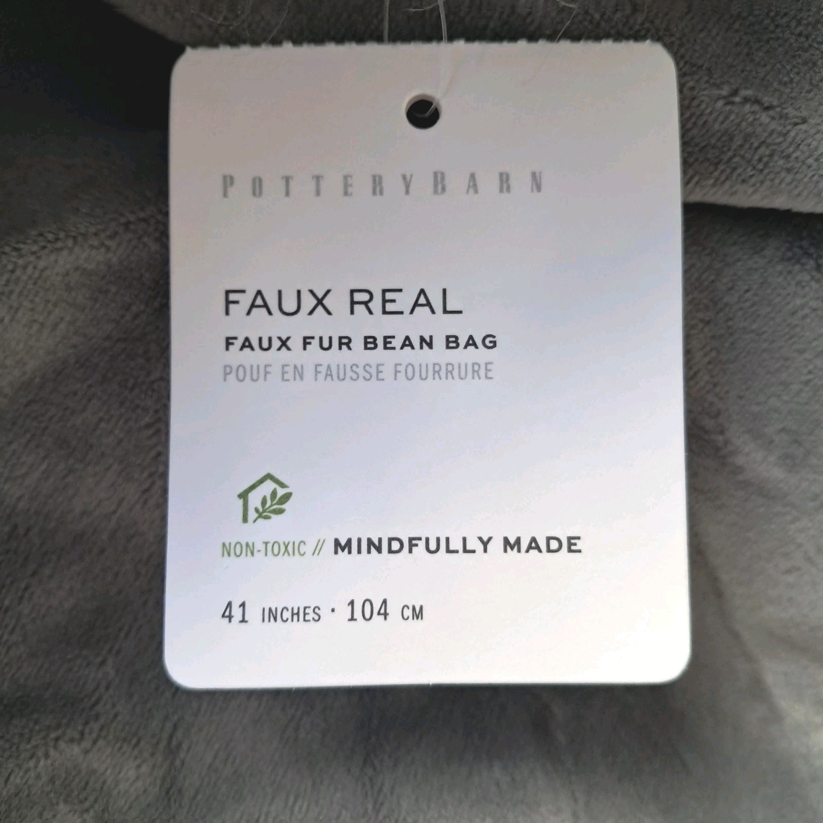 Pottery Barn Faux Real Fur Bean Bag Cover Only 41” Large