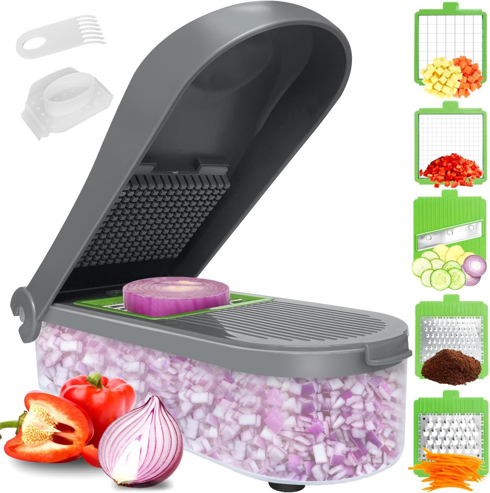 Manual Food Processor Large Vegetable Chopper, 1003ML Pull String Chopper Garlic
