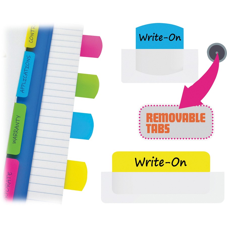 Redi-Tag RTG33148 Removable Index Tabs Assorted 48 Pack