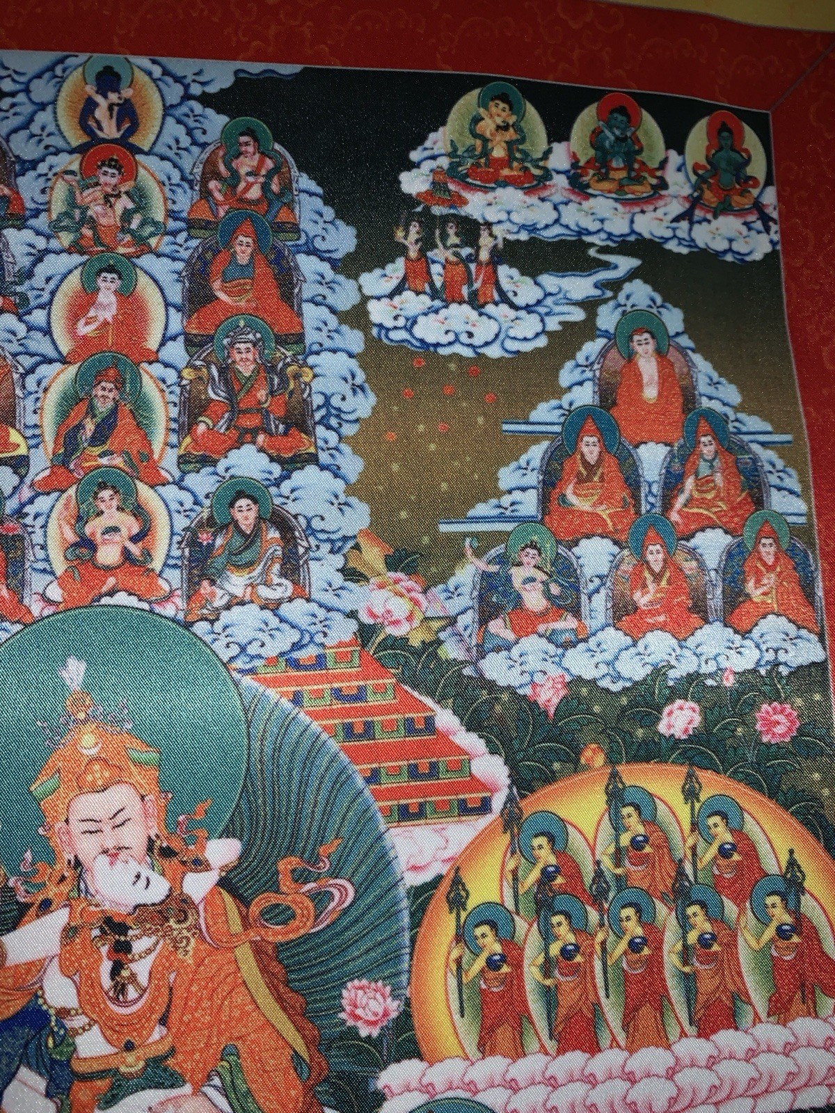 Buddha Tibetan Thangka Art 20 x 34" tapestry printed fabric nice Urgyan Chang