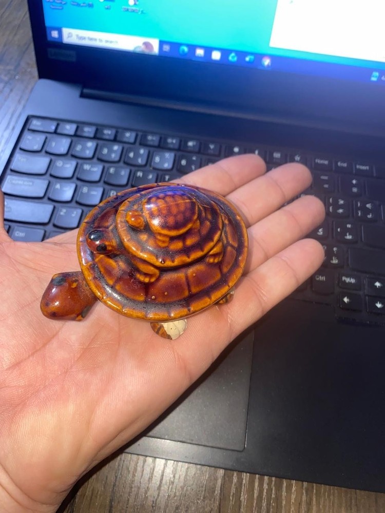 vintage ceramic Turtle figurinr Moving Legs