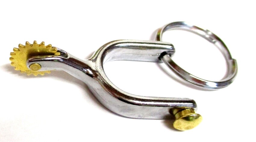 Roping Spur Key Chain w/Stainless Ring Western Novelty Gift New Free Ship