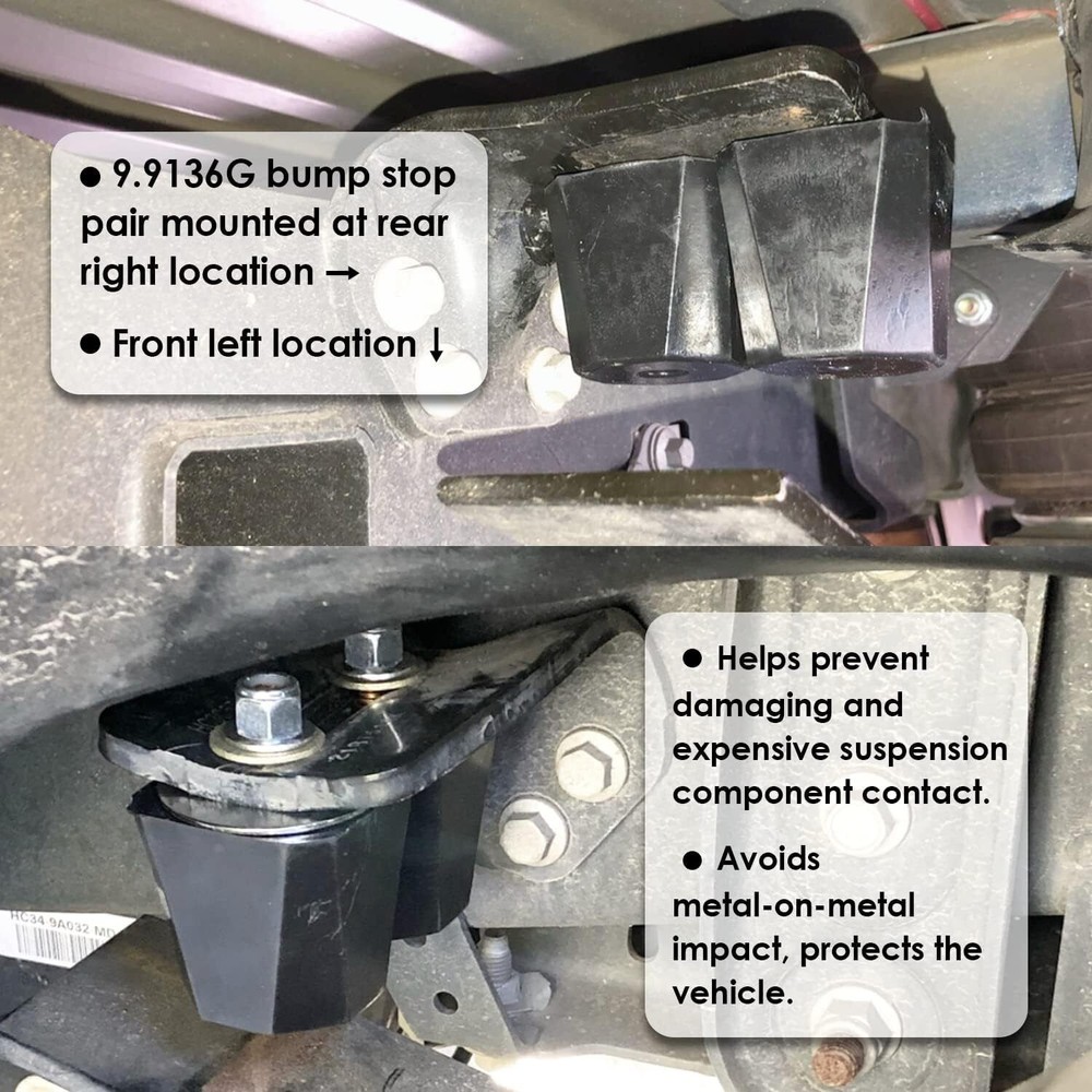 9.9136G Universal Bump Stop Set 2” Tall Suspensions for Overload/ Leaf Spring