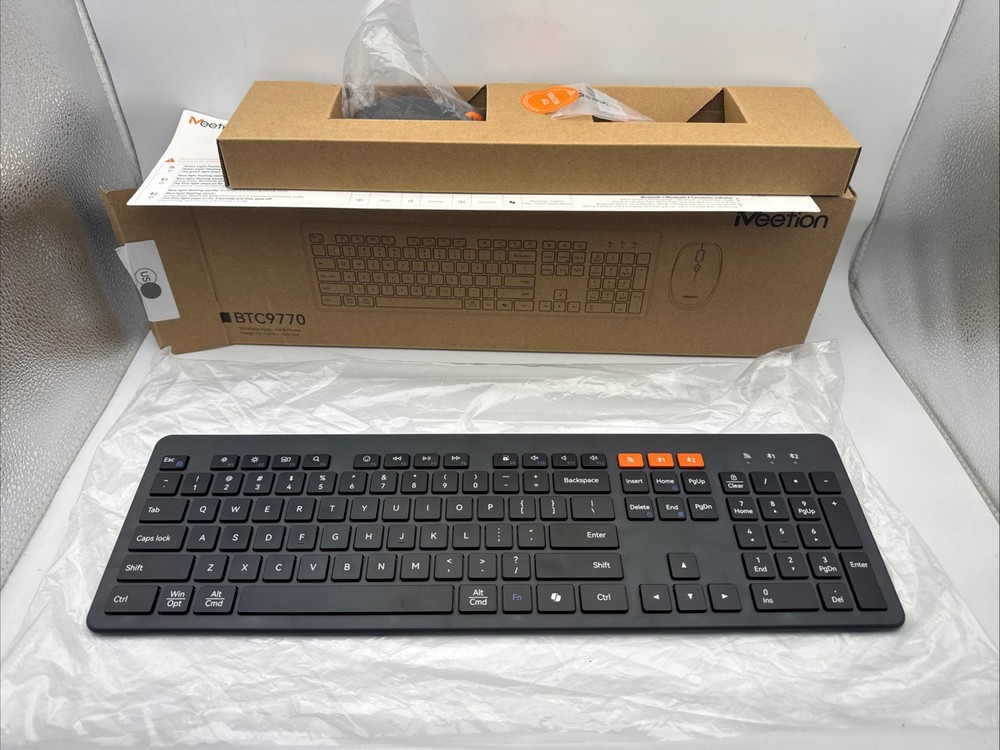 Meetion BTC9770 Wireless Bluetooth Keyboard Mouse Combo Open Box