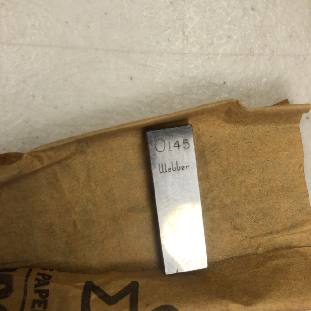 Webber Rectangular 0.145 Inch Gage Gauge Block Made in USA