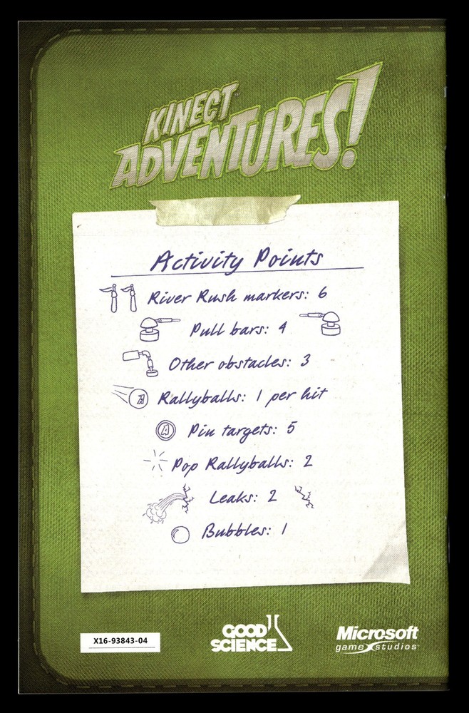 Kinect Adventures (Microsoft Xbox 360) *INSTRUCTION MANUAL ONLY*