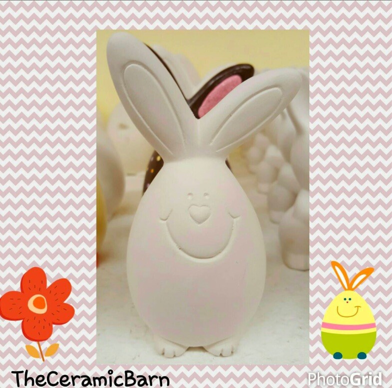 Easter Egg Bunny Ceramic Bisque Ready To Paint Easter Craft DIY