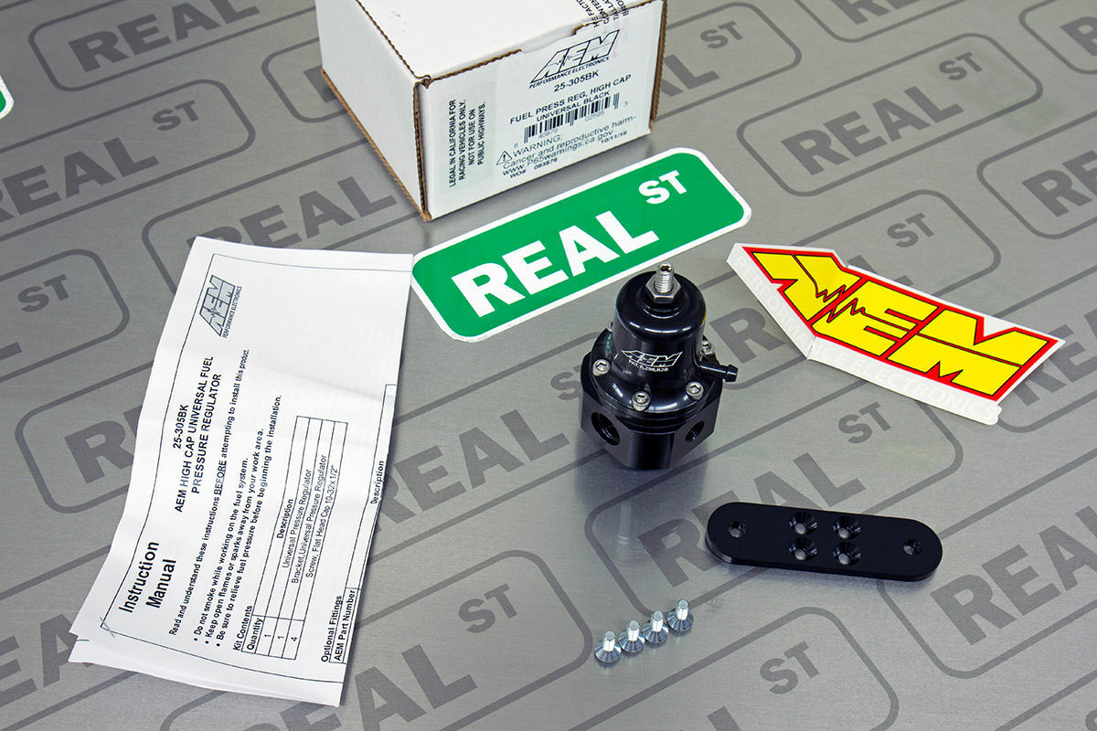 AEM High Cap Universal Adjustable Fuel Pressure Regulator 1:1 40-130 PSI Black