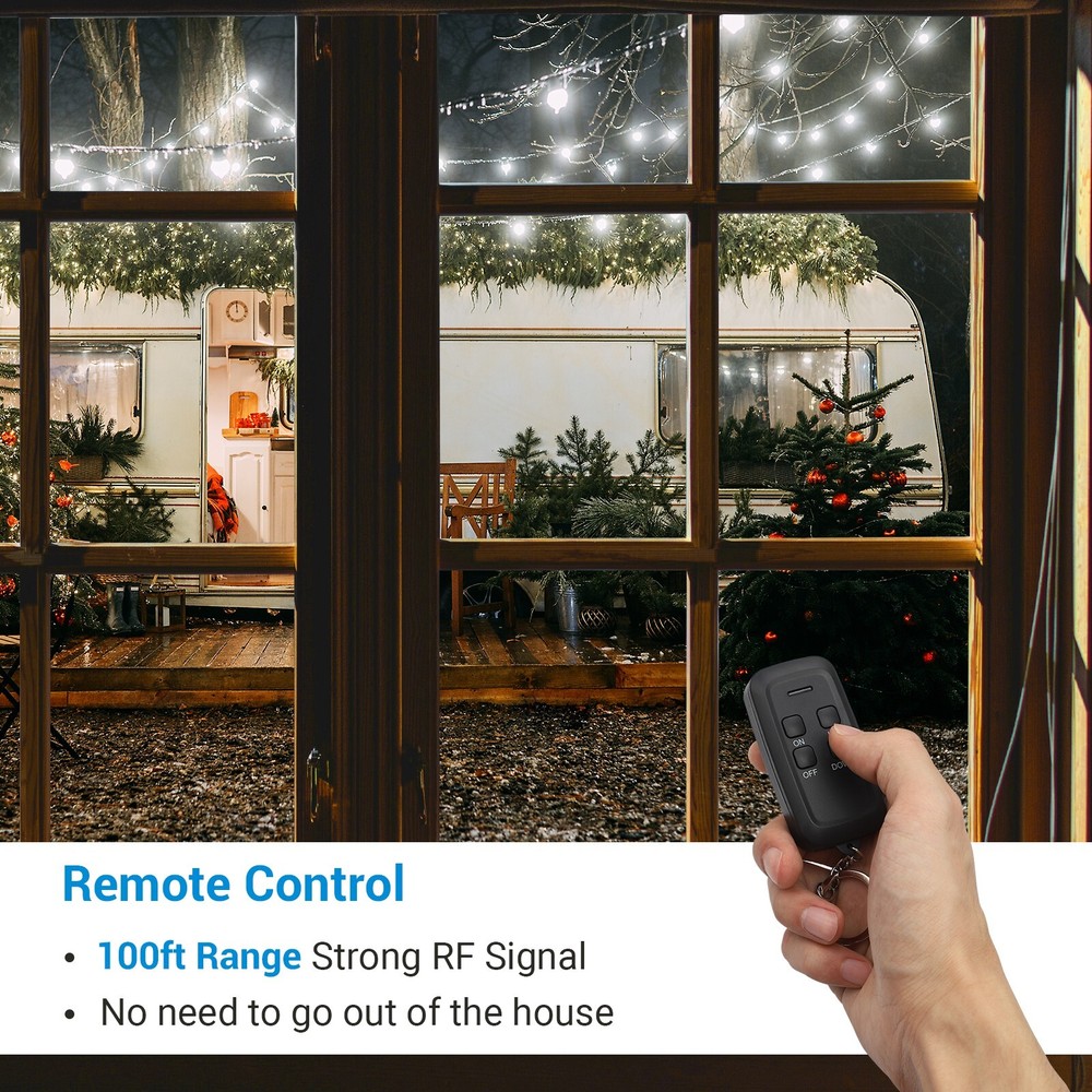 DEWENWILS Outdoor Dimmer for String Lights Plug in Remote Control Light Dimmer