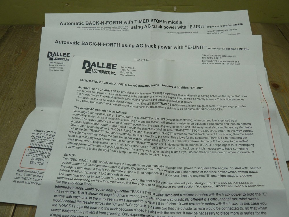 Dallee 682 Automatic Back-n-Forth With Timed Stops At Ends For AC Track O Scale