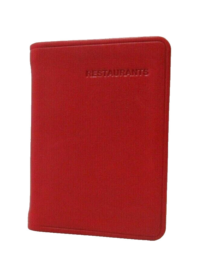 RESTAURANTS WINE NOTES Mini Notebook Leather Cover Post Miniatures Red