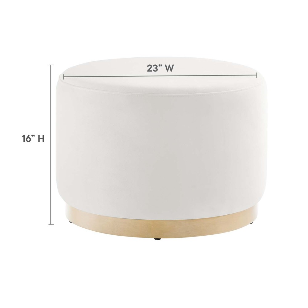 Modway Large 23" Round Performance Velvet Upholstered Ottoman