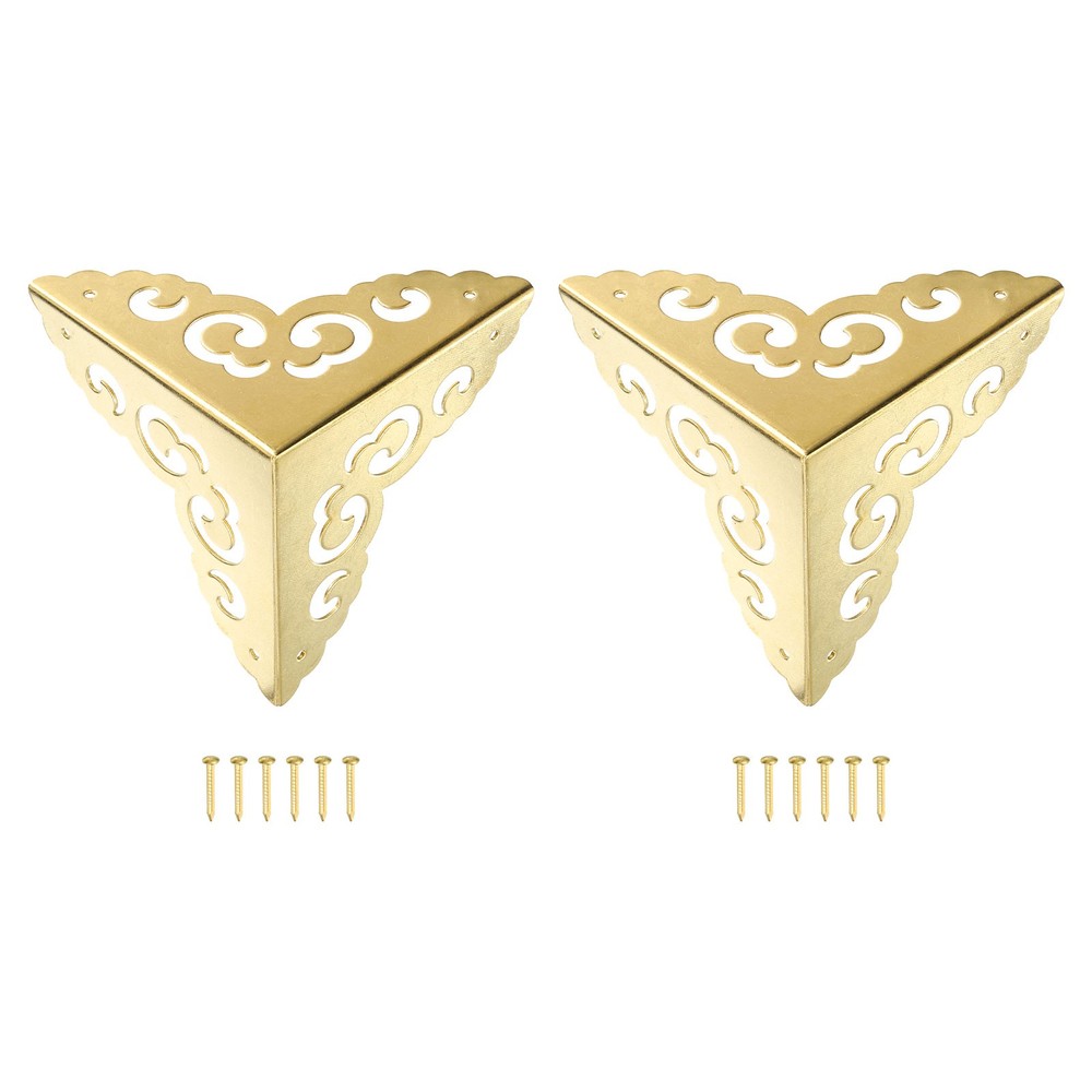 2 Pcs 65mm Decorative Box Corner Cover, Corner Protector, Gold