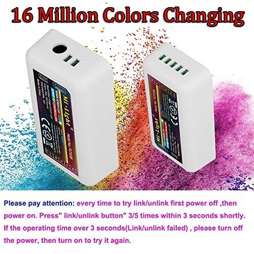 Wireless RGBW LED Controller Kit - 4 Zone Remote, Wi-Fi Compatible, 4CH Multicol