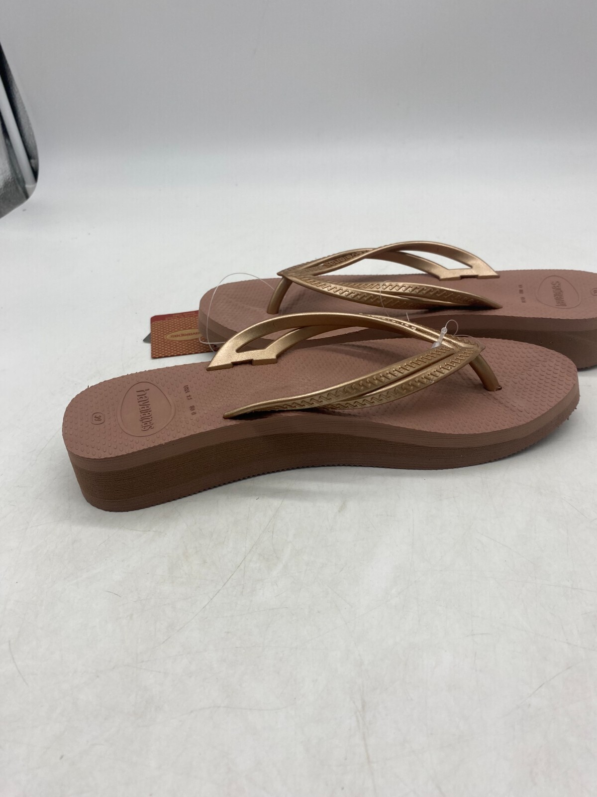 Havaianas Cappuccino Wedge Flip Flops Women's Sz 39 BR / 9.5 US