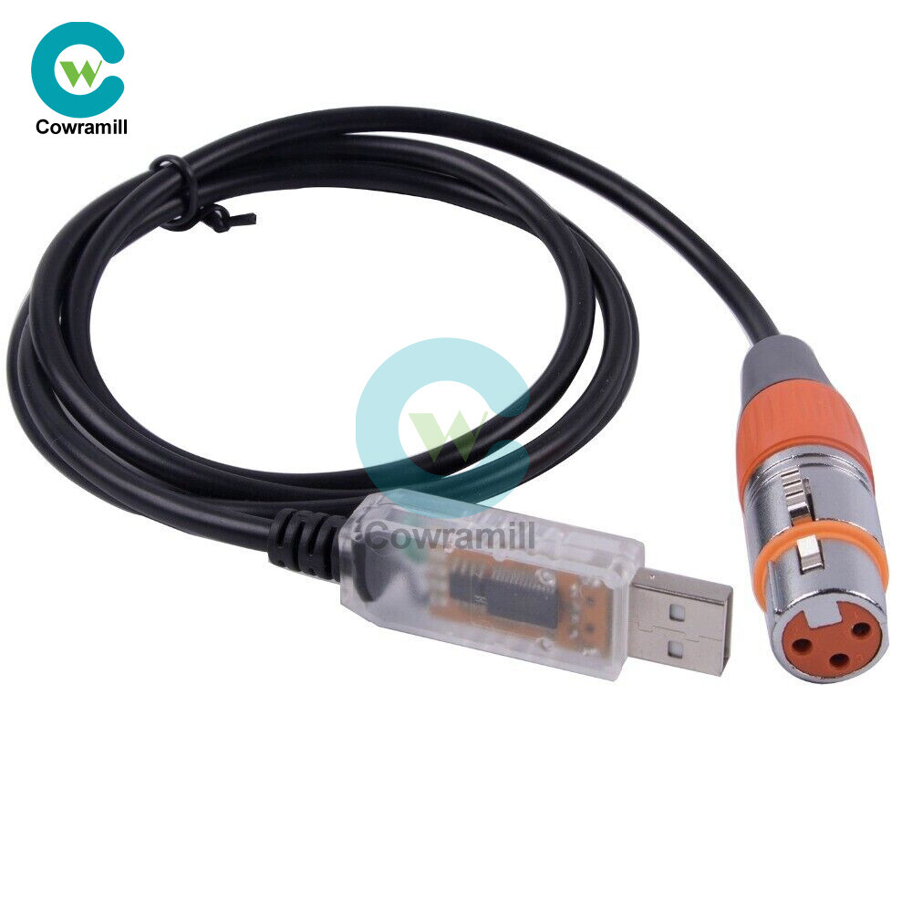 USB to DMX Interface Adapter Cable Stage Light PC DMX512 Controller Dimmer DMX.