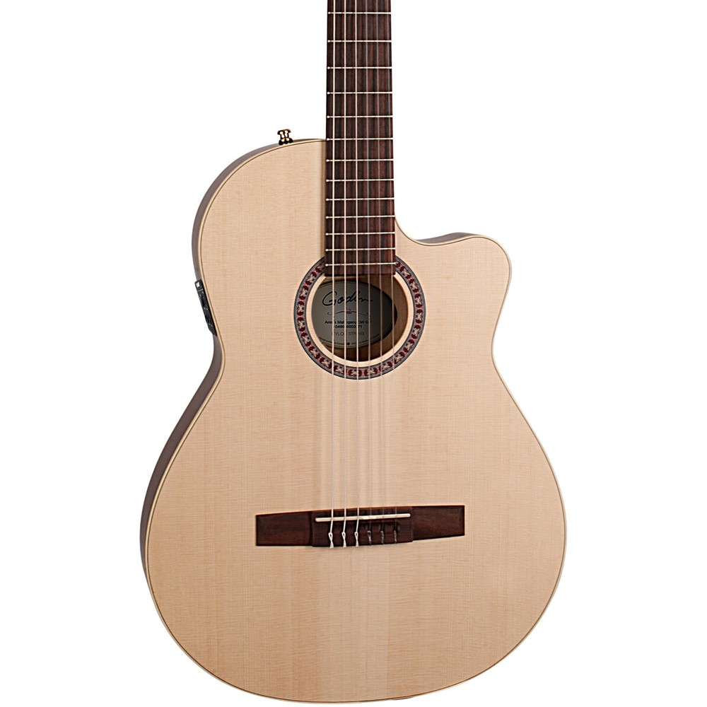 Godin Arena CW Clasica II Thinline A/E Classical Guitar, Solid Spruce Top
