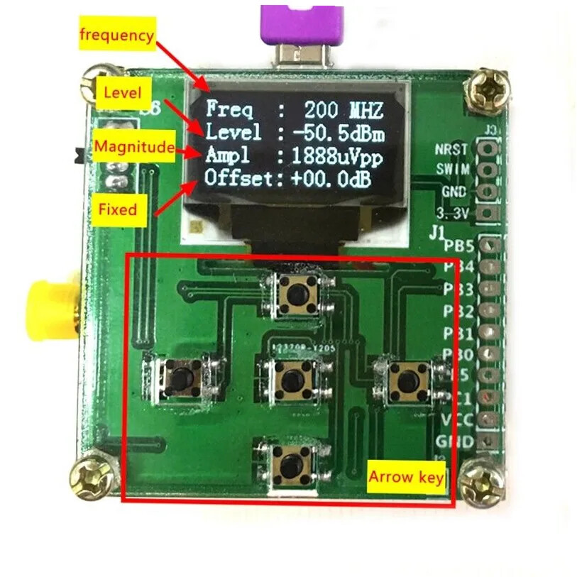 500MHz/3GHz/8GHz OLED RF Power Meter RF Attenuation Value Settable PC Sofware