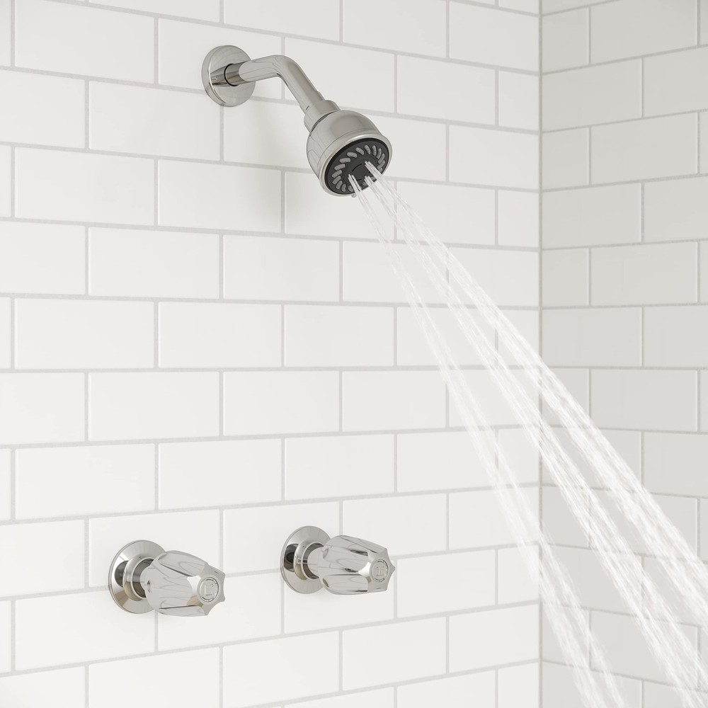 2-Handle Shower Faucet System with Valve and Cartridge, Multi-Function Shower...
