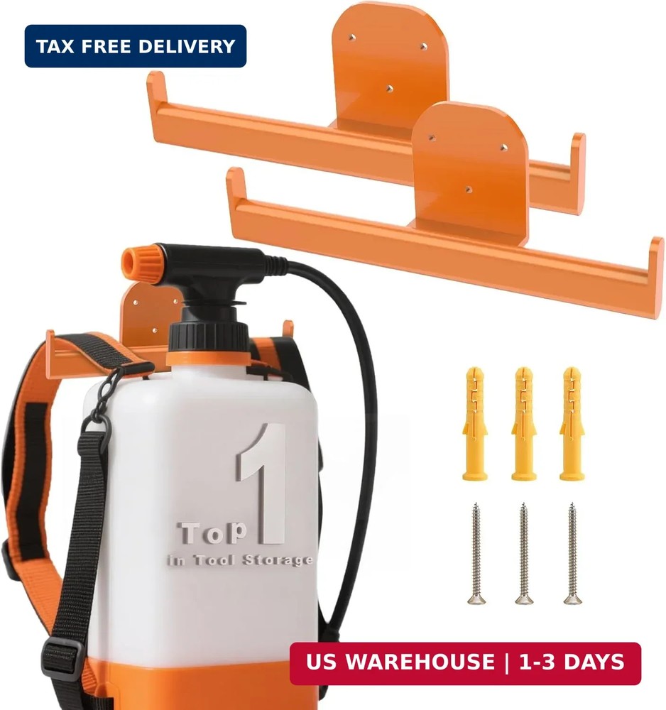 FLEXI RODS Backpack Leaf Blower Hanger, Backpack Sprayer Wall Mount, Lawn Care A