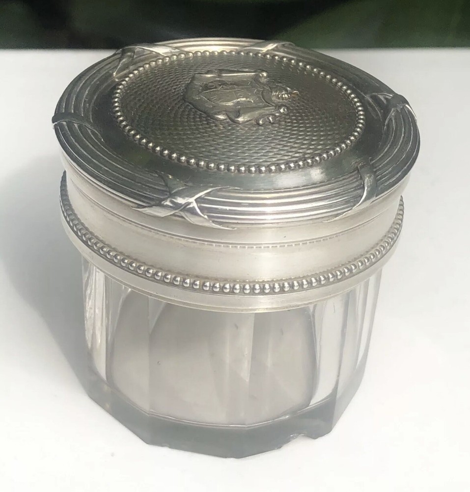 Faberge Imperial Silver Gilt Circular Vanity Box