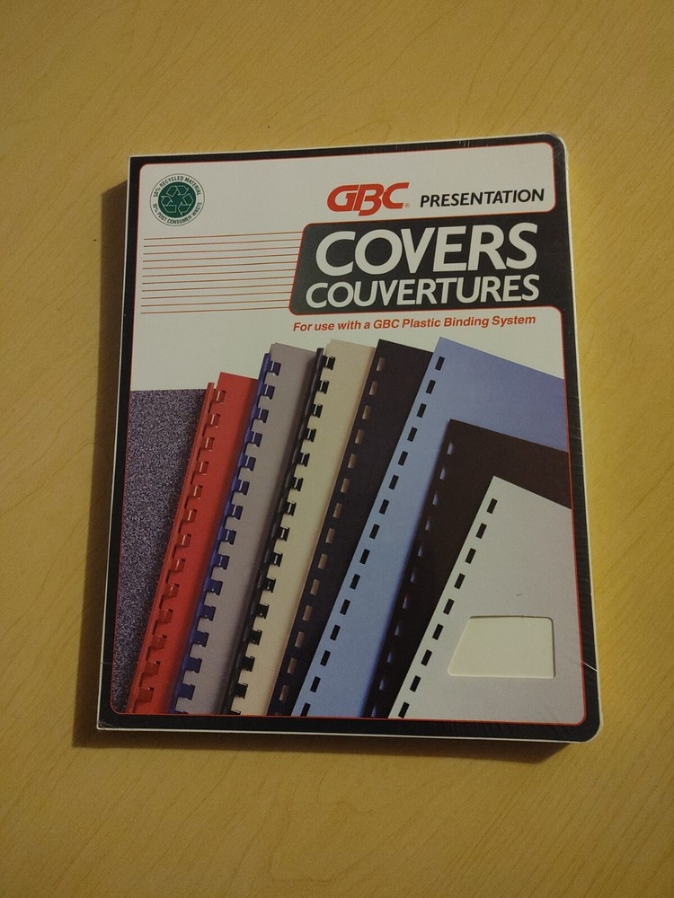 GBC Black Presentation Covers, 25 plain coversets, Snowwhite