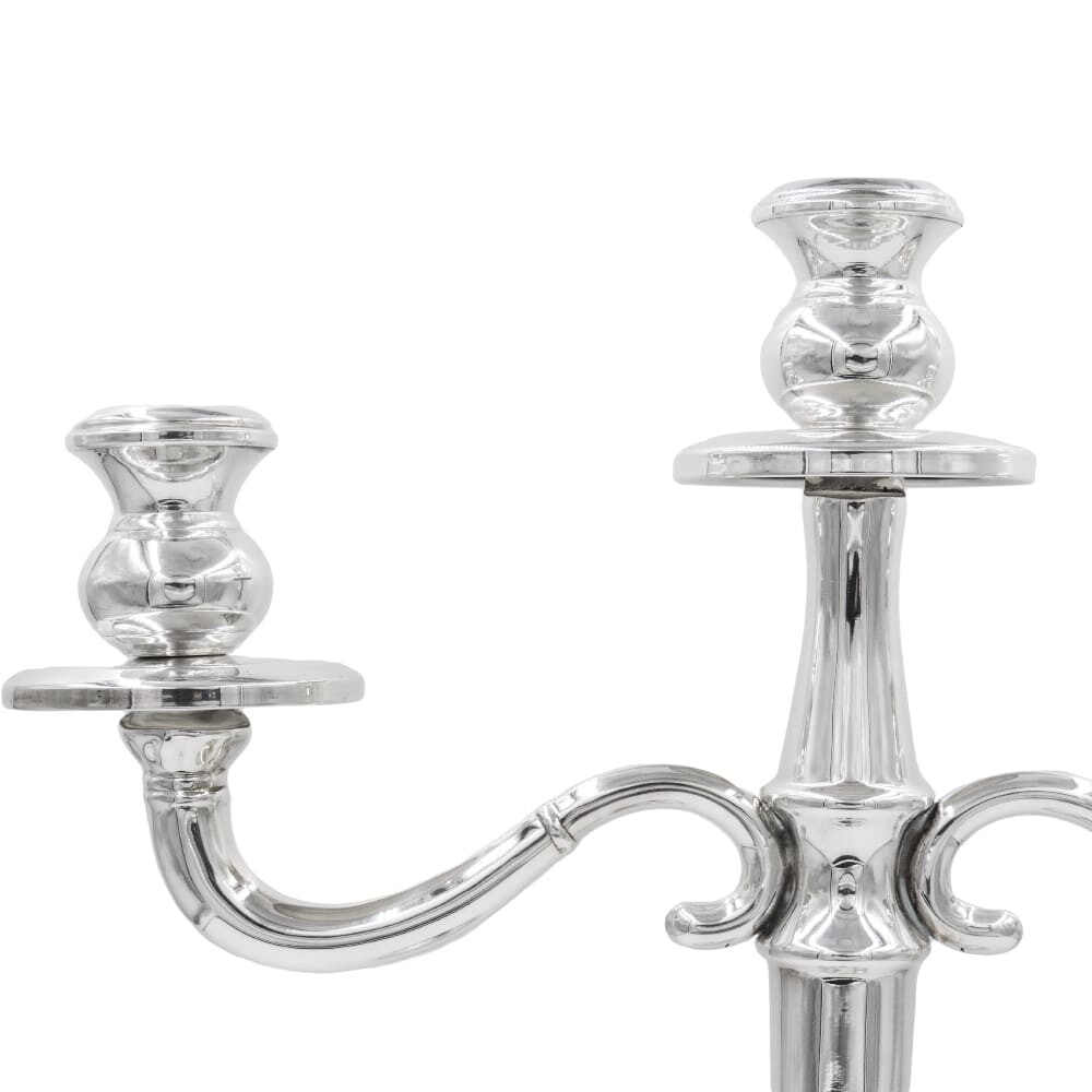 Solid Silver Three Armed Candelabra