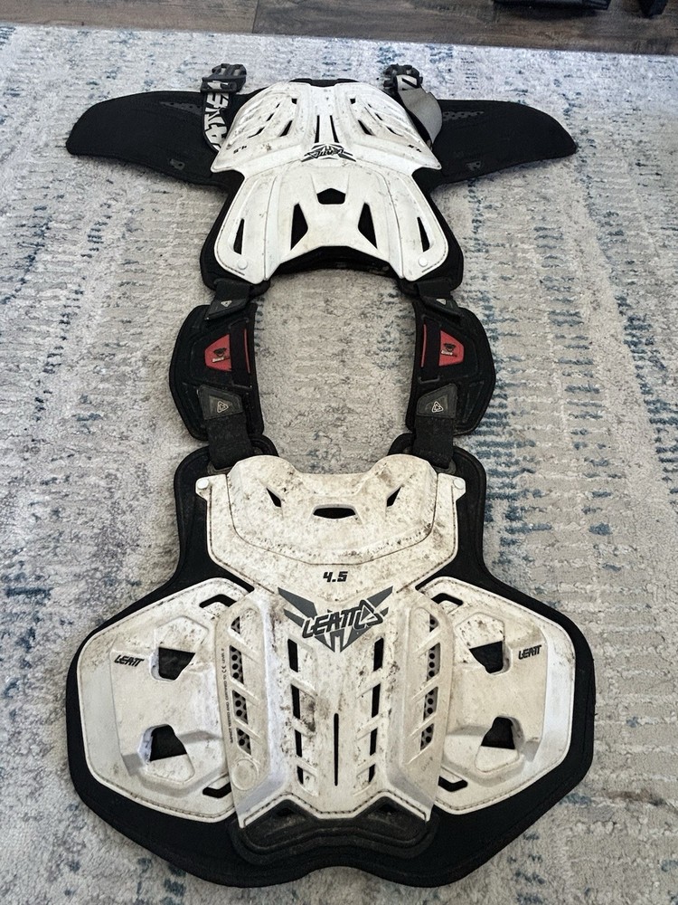Leatt 4.5 Chest Protector Roost Guard White Size Large