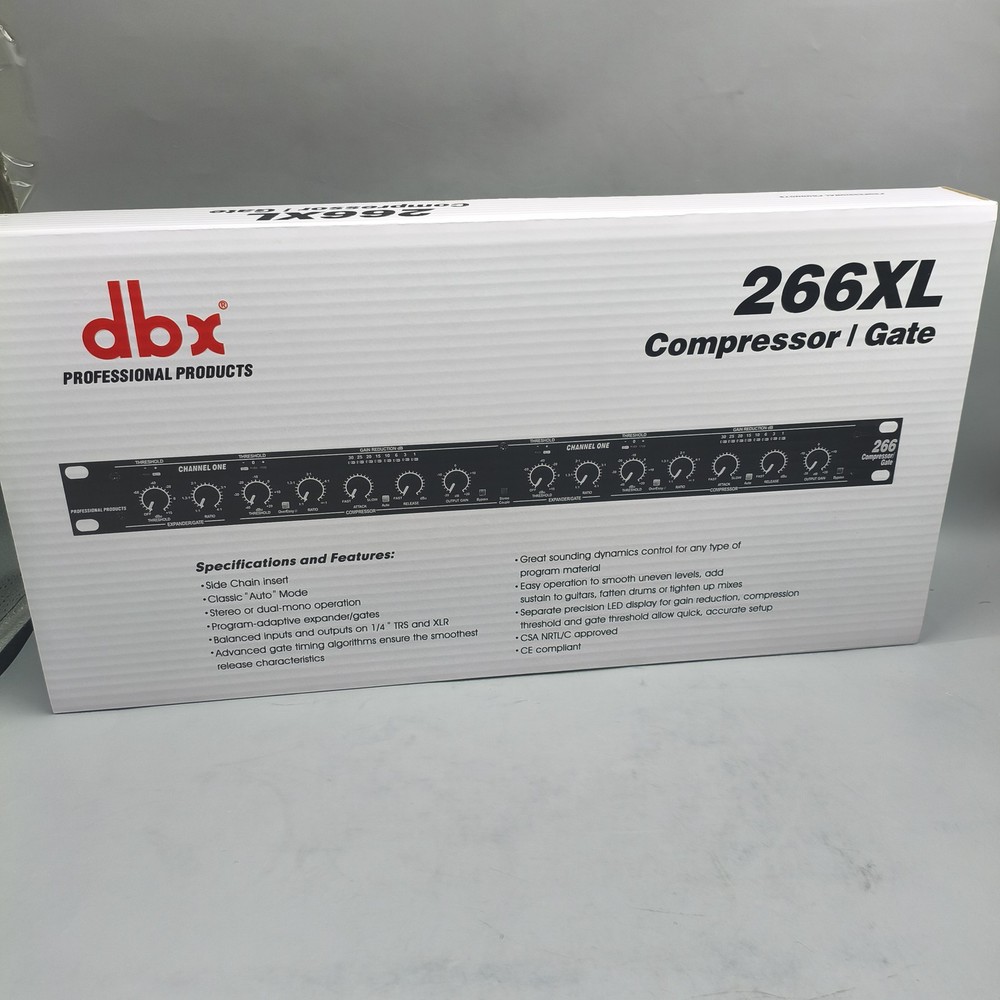 DBX 266xs Dual Channel Compressor Gate Dynamics Processor w/ Side Chain Insert